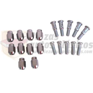 Kit 5 pernos de rueda delanteros , 5 traseros y 10 tuercas cromadas Dodge 3700 GT (para frenos delanteros de disco) equivalente Oferta Especial