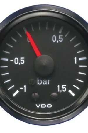 Manómetro VDO Presión Turbo 1.5 Bar Diámetro 52 Fondo Negro Precio De Fábrica