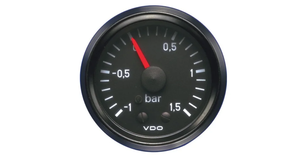 Manómetro VDO Presión Turbo 1.5 Bar Diámetro 52 Fondo Negro Precio De Fábrica