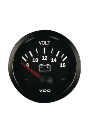 Últimas Unidades Manómetro Voltà­metro VDO 8 / 16 Voltios Vision Diámetro 52 Fondo Negro